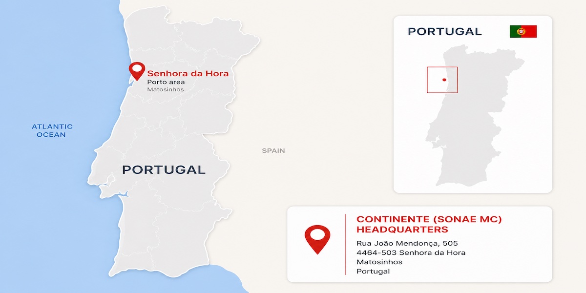 Headquarters location of Continente in Senhora da Hora, Porto, Portugal