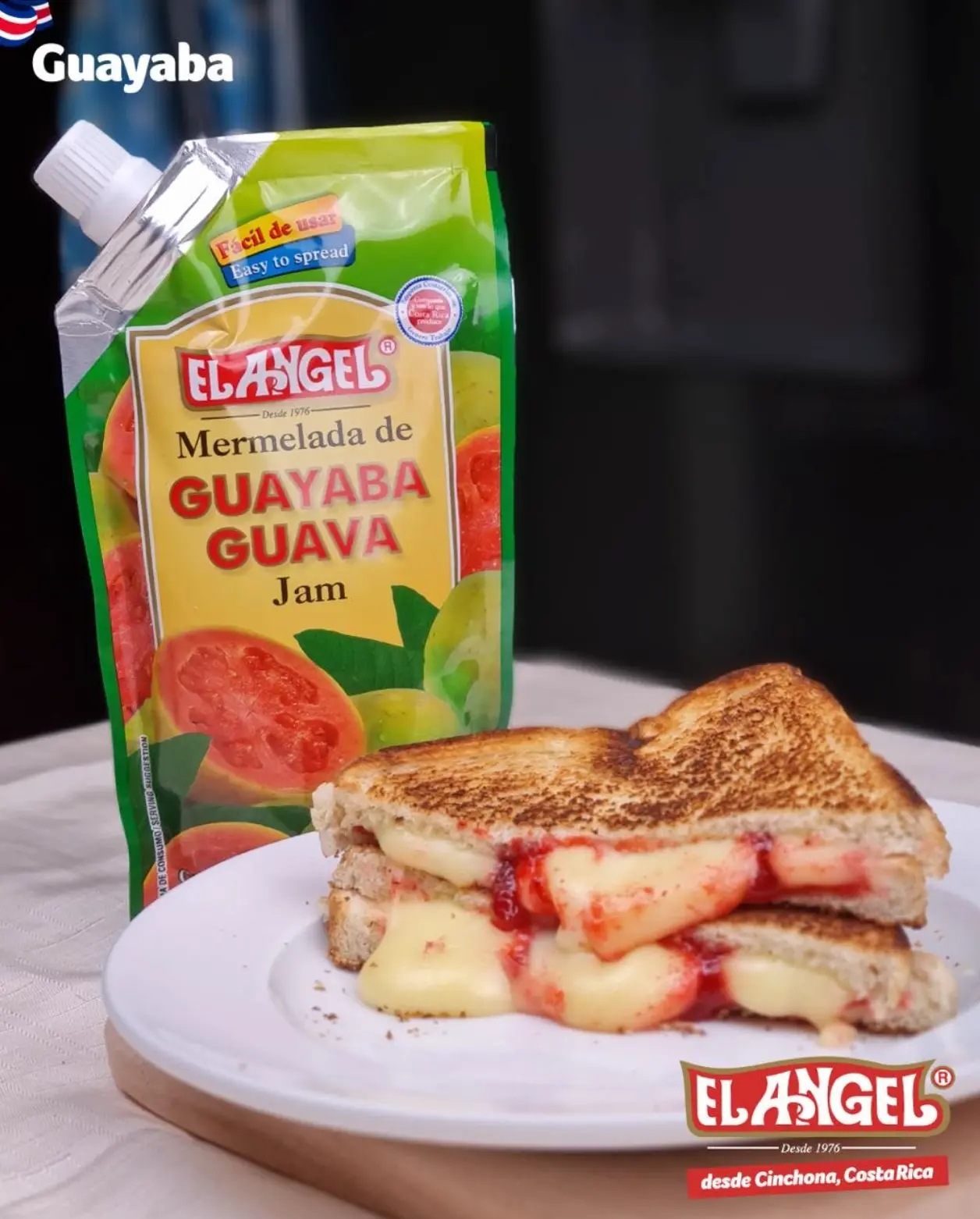 El Ángel guava jam in easy-to-spread doypack packaging - Costa Rica