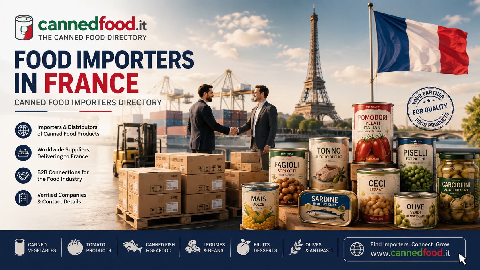 Food importers in France - canned food importers directory
